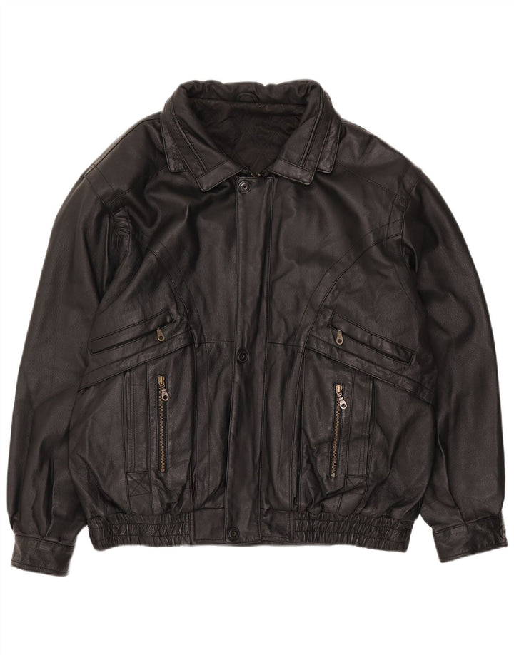 Мужская кожаная куртка Canda UK 40, большая черная кожа