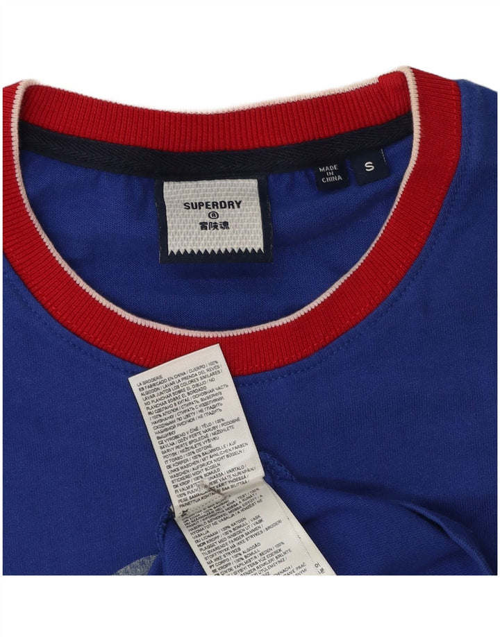 Superdry Мужская футболка с рисунком, маленький синий хлопок