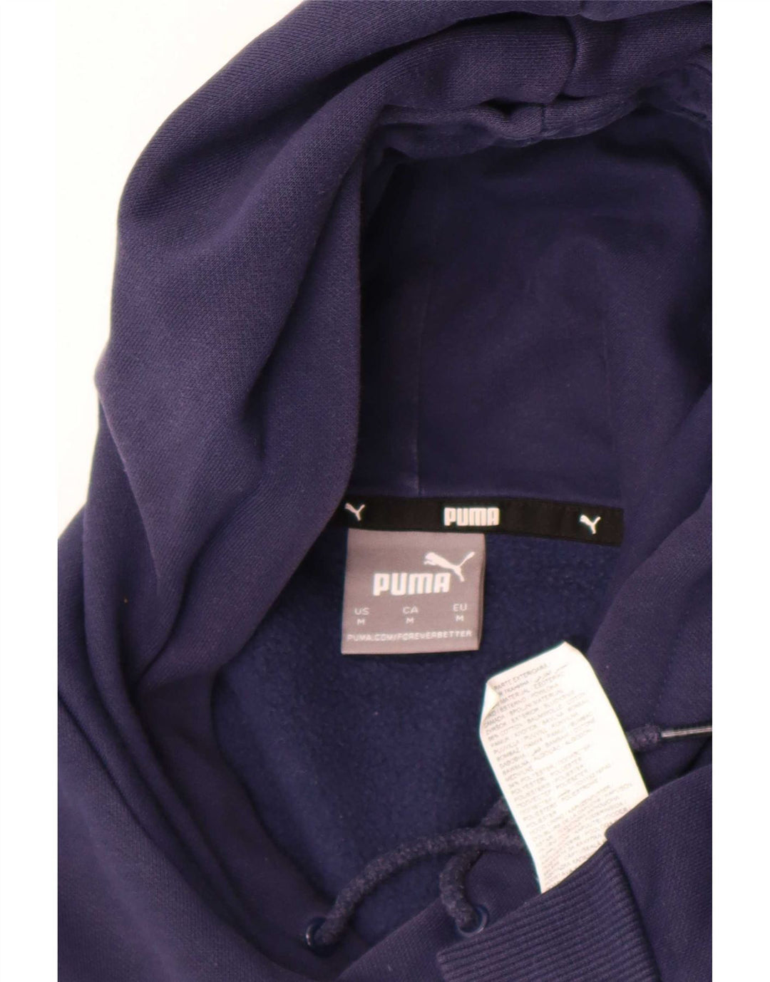 Мужской джемпер с капюшоном Puma темно-синий, хлопковый, с рисунком