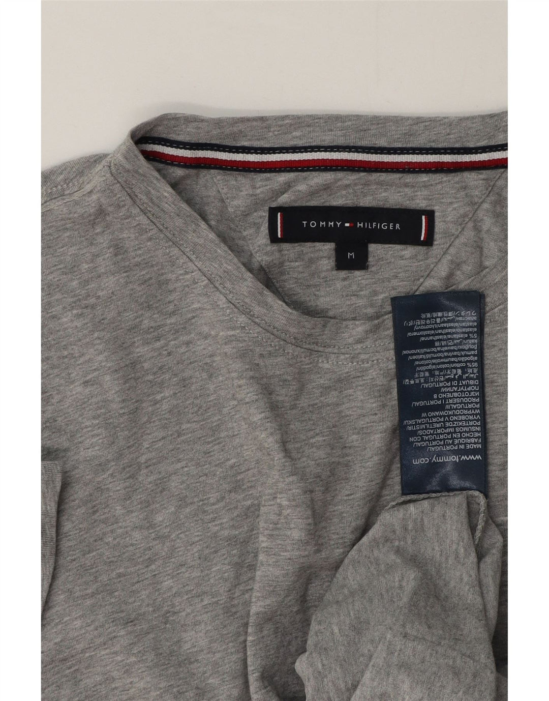 Мужская футболка Tommy Hilfiger из хлопка среднего серого цвета с крапинками
