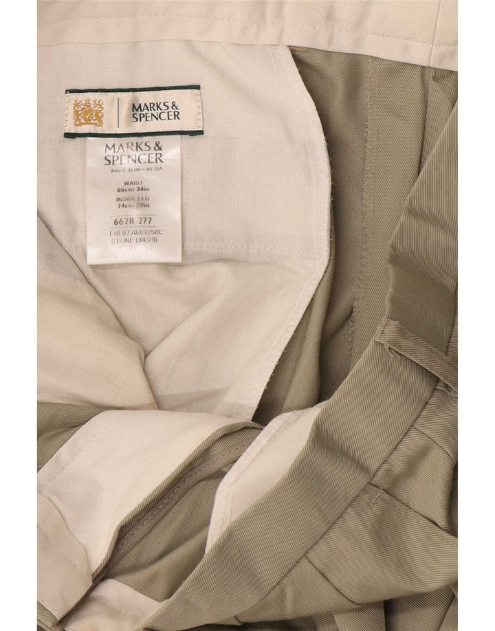Мужские брюки-чиносы Marks & Spencer W34 L29 серые из полиэстера