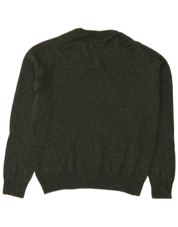 Marks & Spencer Mens Crew Neck Jumper Sweater Medium Green Wool