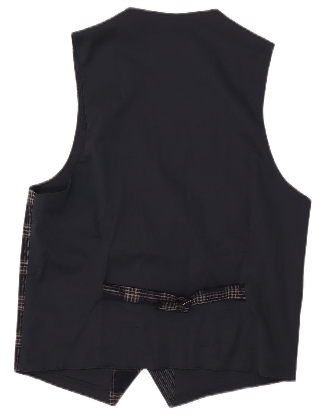 Винтажный мужской жилет IT 46, маленький, темно-синий, полиэстер в клетку