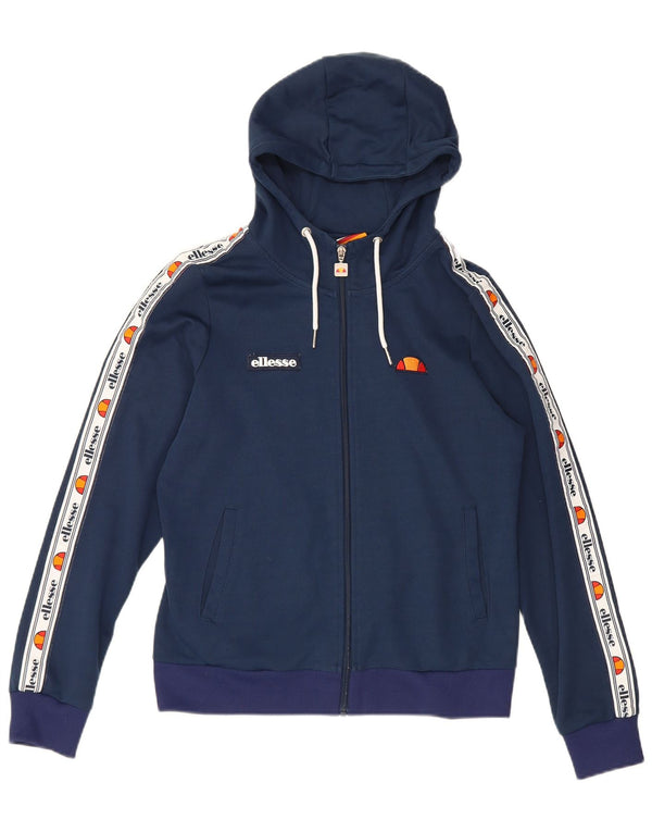 Женский свитер с капюшоном на молнии Ellesse UK 12, средний, темно-синий, цветных блоков