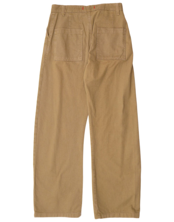 Zara Женские широкие брюки-чинос с высокой талией, маленькие W26 L32, хаки