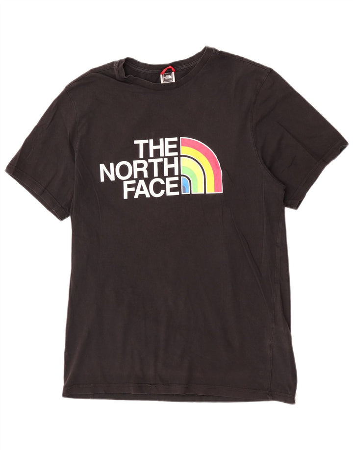 Мужская футболка с рисунком The North Face, хлопковый топ среднего размера, черный