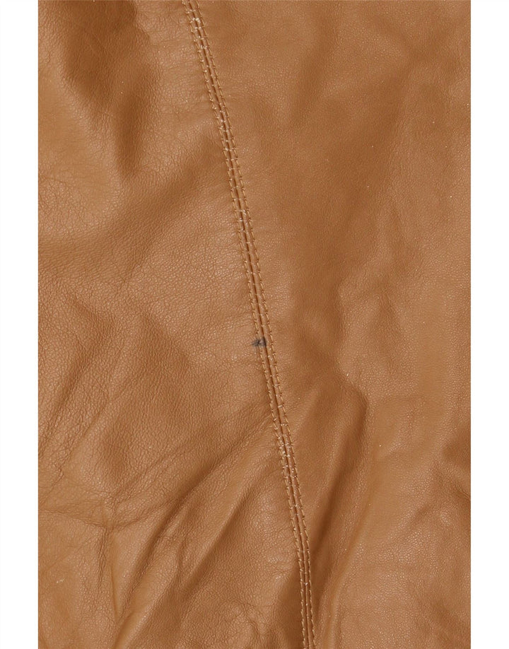 Винтажная женская кожаная куртка IT 48 XL Бежевая кожа