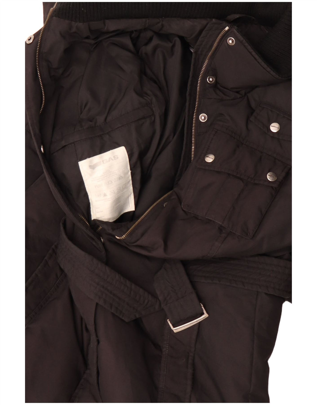 Gas Женский пуховик IT 44 Средний Черный Полиэстер