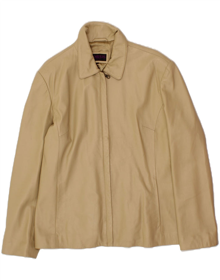 TORUS Womens Leather Jacket UK 20 2XL Beige Leather Vintage Torus and Second-Hand Torus from Messina Hembry 