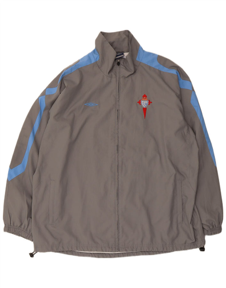 Мужская дождевик Umbro UK 42 XL, серый полиэстер с цветными блоками
