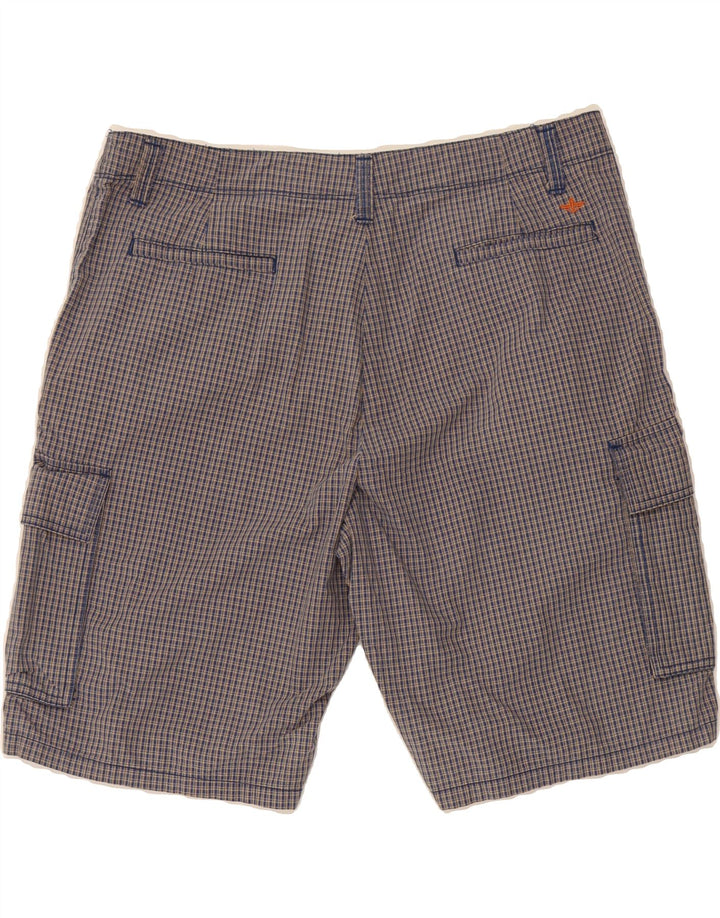 DOCKERS Mens Cargo Shorts W38 XL Blue Check Cotton Vintage Dockers and Second-Hand Dockers from Messina Hembry 
