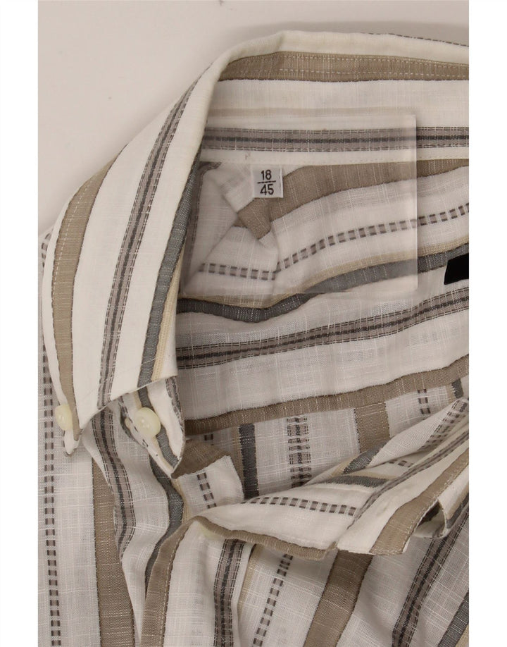 Мужская рубашка ROCCOBAROCCO, размер 45, 18, 2XL, белая полоска