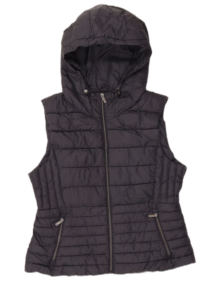 Женский утепленный жилет с капюшоном ZARA UK 18 XL, темно-синий, полиэстер