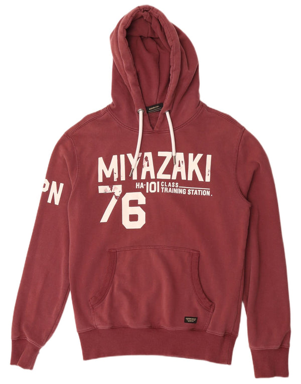 Мужской джемпер с капюшоном Superdry с рисунком, средний бордовый, хлопок