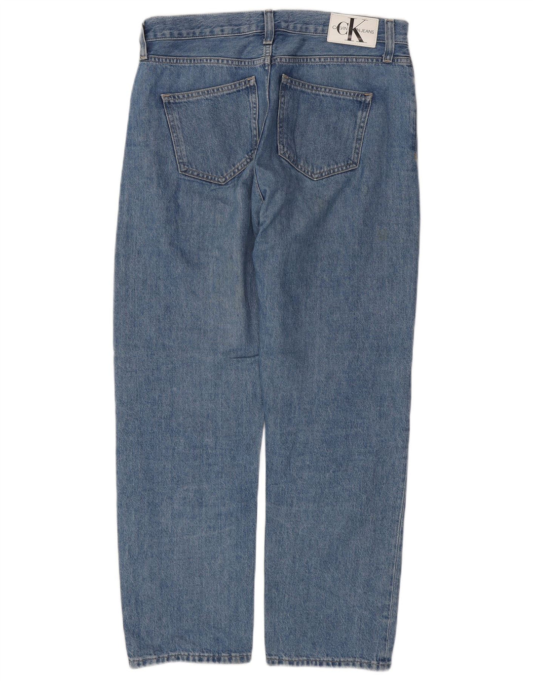 Мужские прямые джинсы с высокой талией CALVIN KLEIN W30 L28, синий хлопок