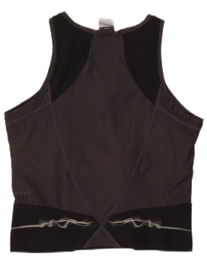 Женский укороченный жилет NIKE Dri Fit UK 16/18 XL, черный полиэстер с цветными блоками