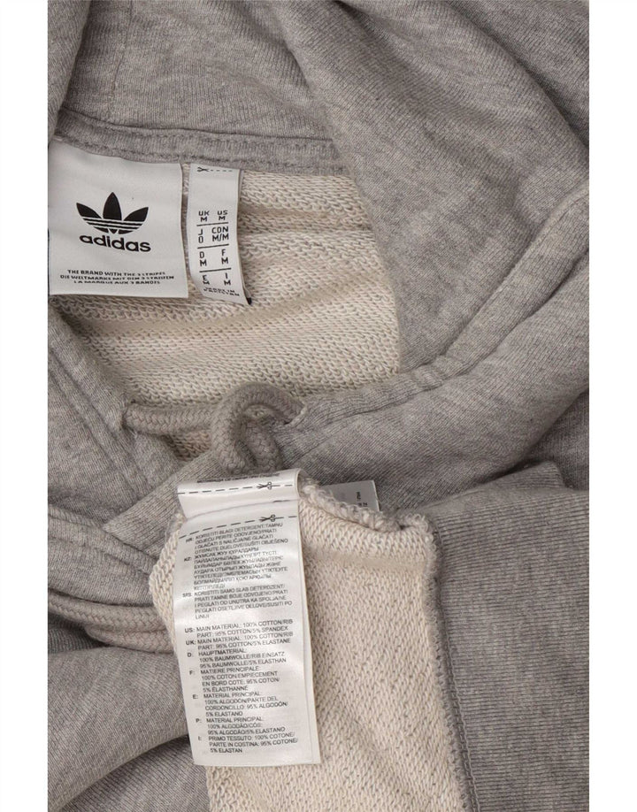 Мужской джемпер с капюшоном Adidas среднего серого цвета, хлопок