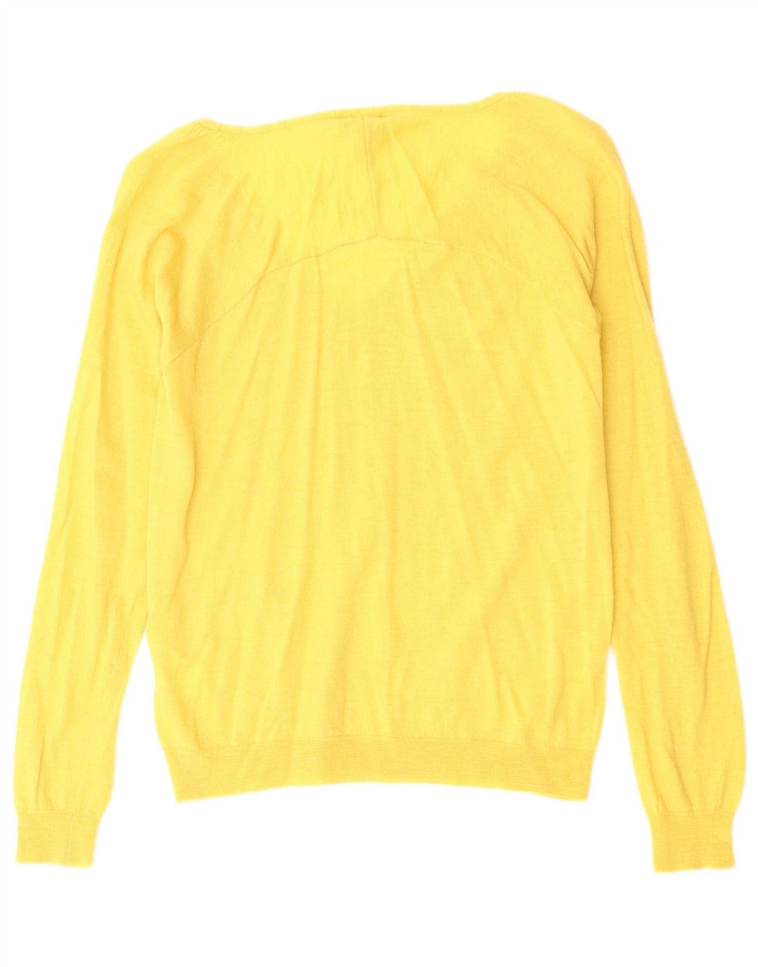 Женский джемпер с v-образным вырезом Hobbs UK 12, средний желтый шерстяной свитер