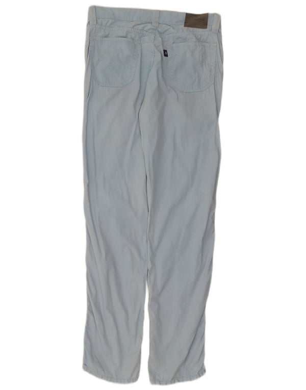 Jeckerson Womens Straight Casual Trousers W32 L33 Blue Striped Cotton