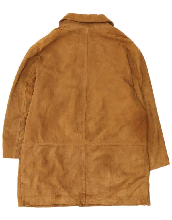Винтажное мужское замшевое пальто IT 54 2XL Коричневое кожаное