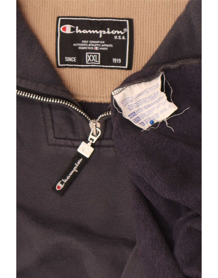 Мужской свитер Champion с воротником на молнии, 2XL, серый хлопок