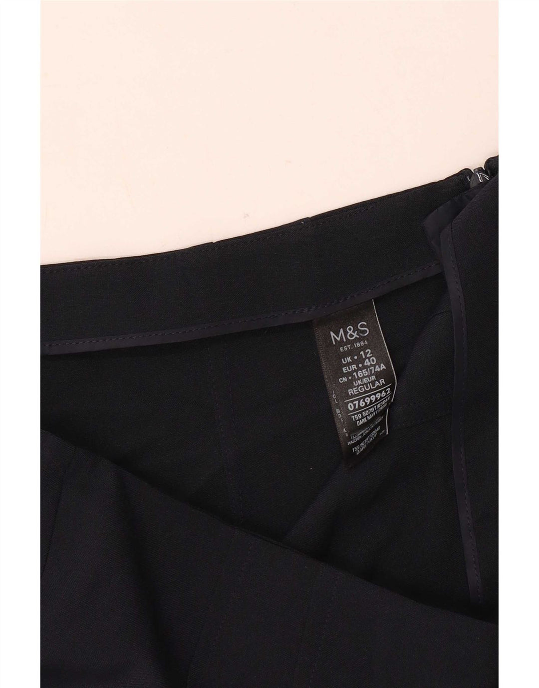 Женские узкие костюмные брюки Marks & Spencer UK 12 Medium W30 L30 Темно-синие