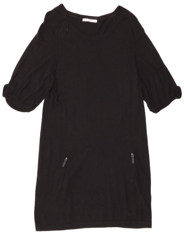 Женское платье-джемпер с короткими рукавами Marks & Spencer UK 12, средний черный