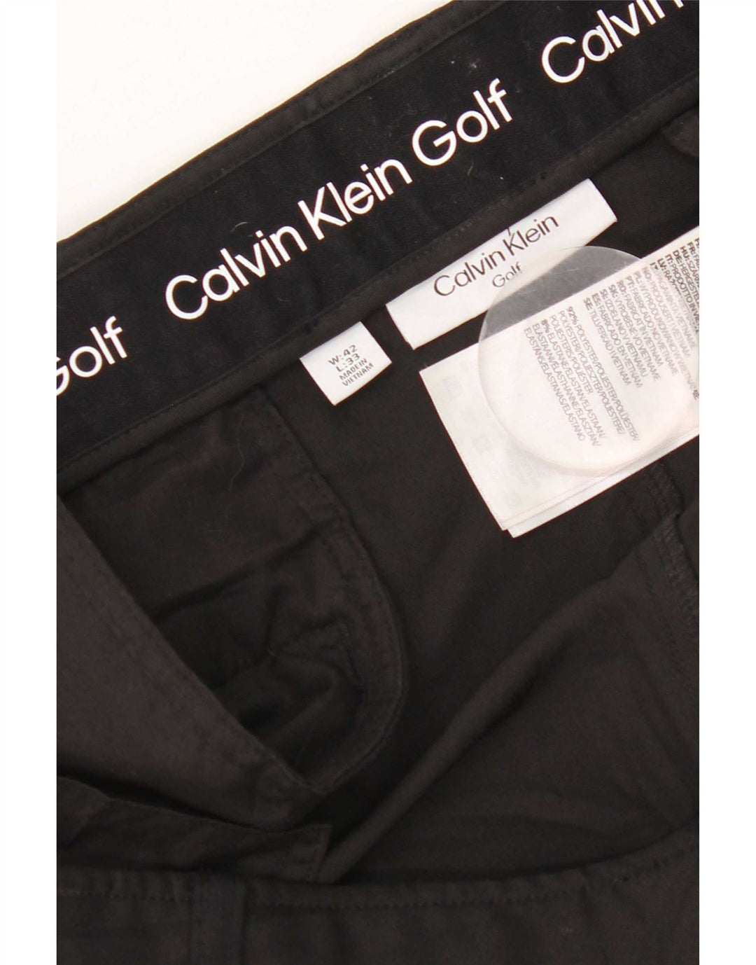 Мужские прямые брюки чинос Calvin Klein W42 L33, черный полиэстер