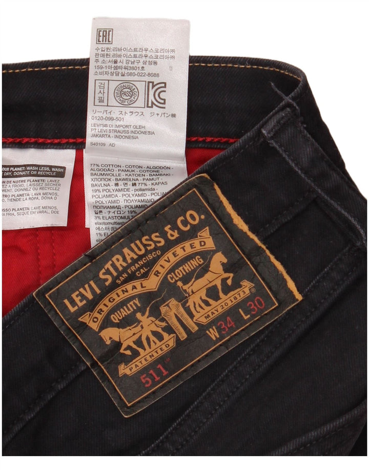 Мужские джинсы Levi's 511 Slim W34 L30 Темно-синие, хлопок