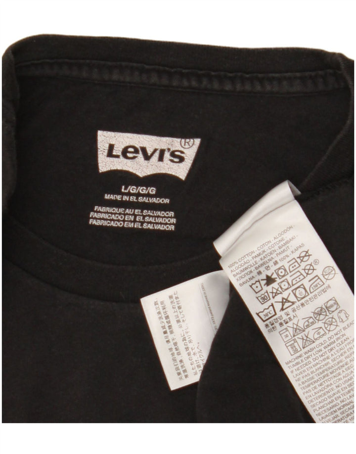 Мужская футболка с рисунком Levi's, большой черный хлопок