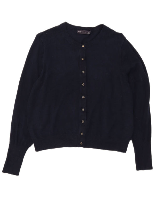 Женский укороченный кардиган Marks & Spencer UK 20 2XL Темно-синий из вискозы
