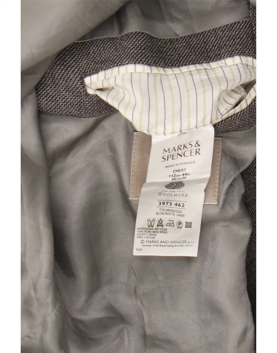 Мужской пиджак на двух пуговицах Marks & Spencer, Великобритания, 44 XL, серый, новый, шерстяной