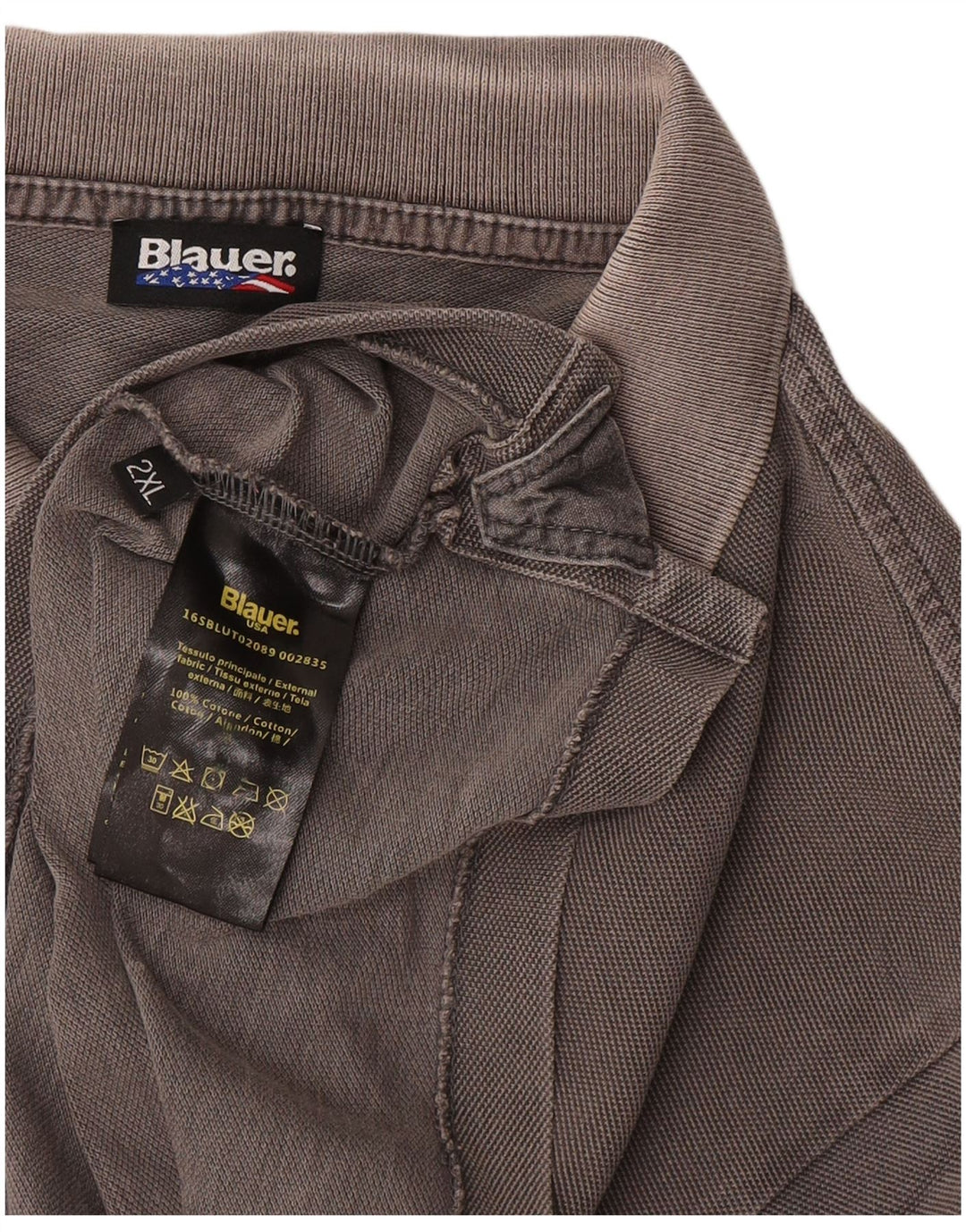 Мужская рубашка-поло обычного кроя Blauer 2XL, серая, хлопок