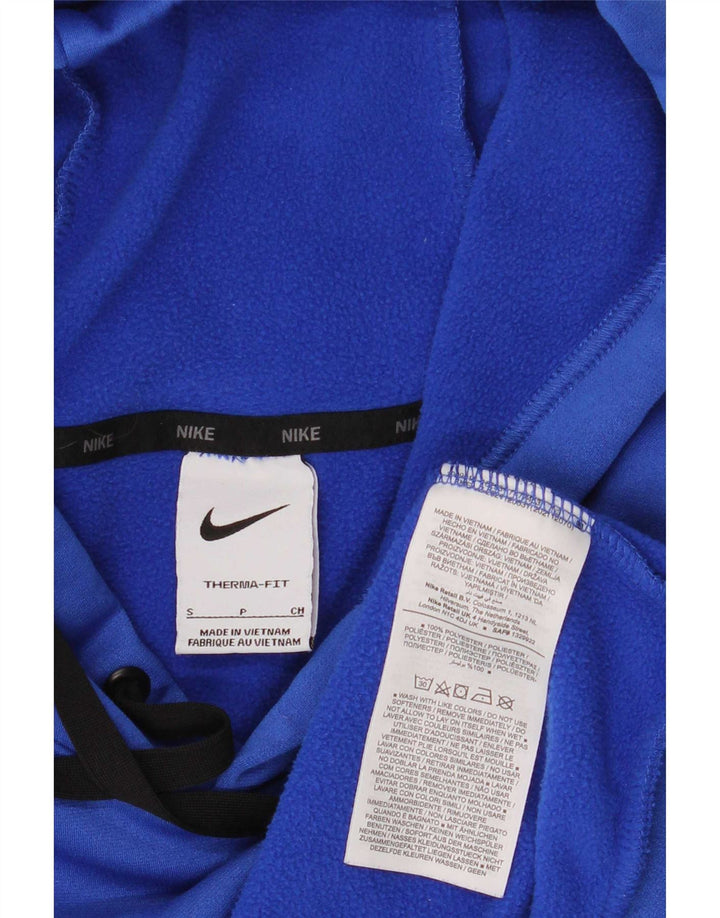 Мужской джемпер с капюшоном Nike Therma-Fit, маленький синий, полиэстер