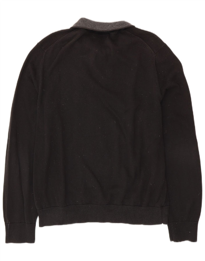 Мужской джемпер NAUTICA с воротником на молнии, большой черный хлопковый свитер