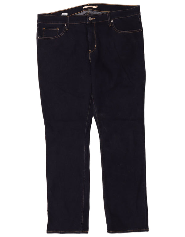 Женские прямые джинсы Levi's 314 Shaping США 18 2XL W36 L31 Темно-синий хлопок