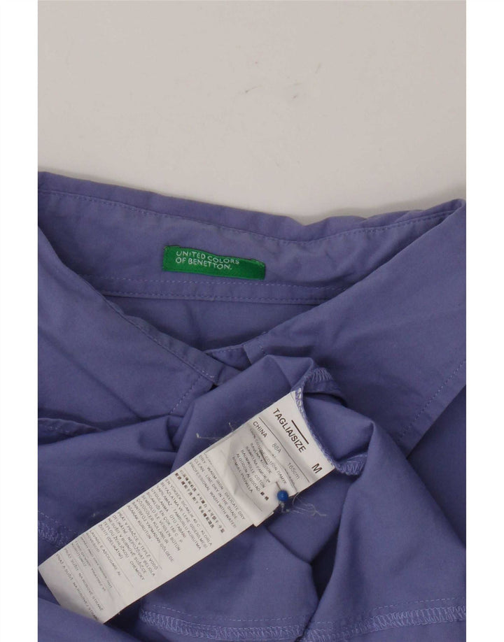 Женская рубашка Benetton UK 14, хлопковый средний фиолетовый