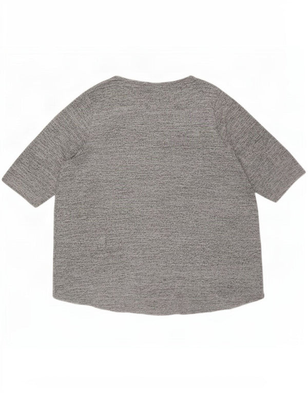Женский топ с рисунком автографа Marks & Spencer, рукав 3/4, Великобритания, 26, 5XL, серый