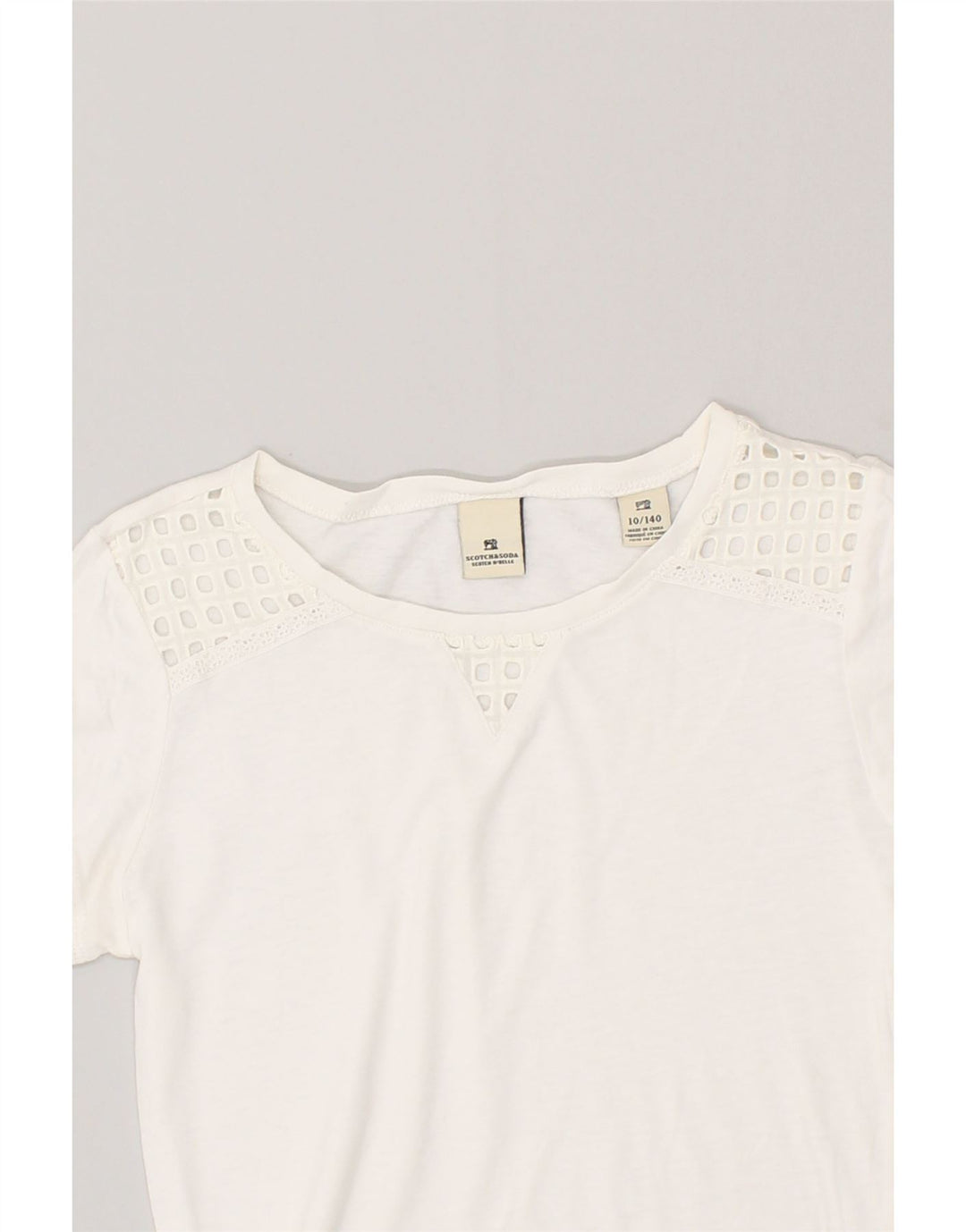 SCOTCH & SODA Girls See Through T-Shirt Top 9-10 Years Off White | Vintage Scotch & Soda | Thrift | Second-Hand Scotch & Soda | Used Clothing | Messina Hembry 