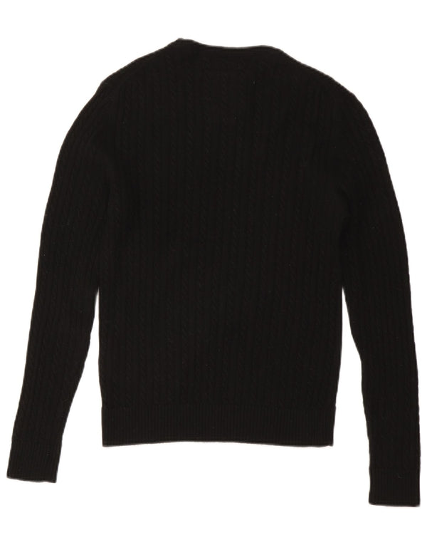 Женский джемпер с круглым вырезом SUPERDRY UK 12, средний черный, шерсть