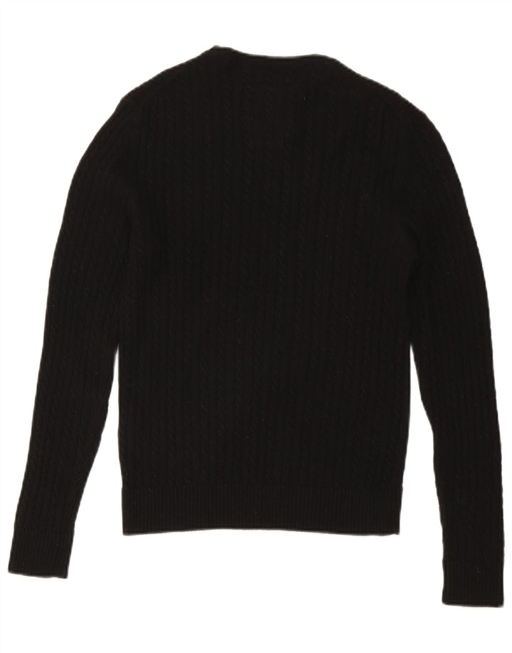 Женский джемпер с круглым вырезом SUPERDRY UK 12, средний черный, шерсть