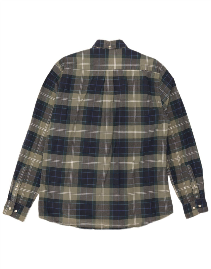 Мужская рубашка в зеленую клетку Barbour, хлопковая приталенная рубашка большого размера