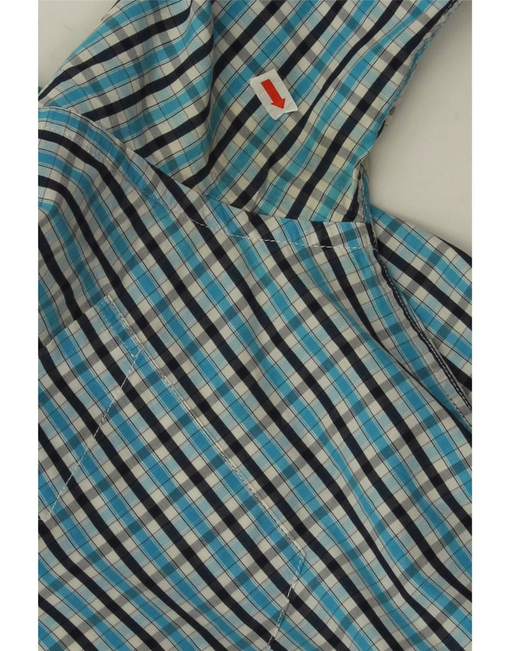 Мужская рубашка Sergio Tacchini, хлопковая синяя клетка среднего размера