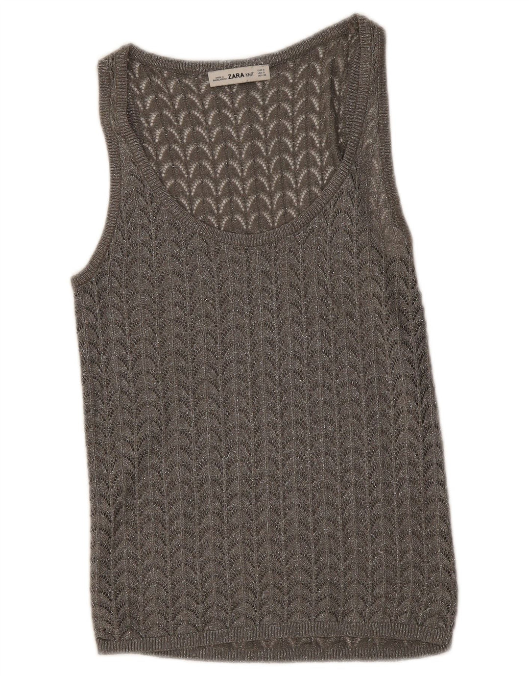 Женский жилет крючком Zara UK 8, маленький серый