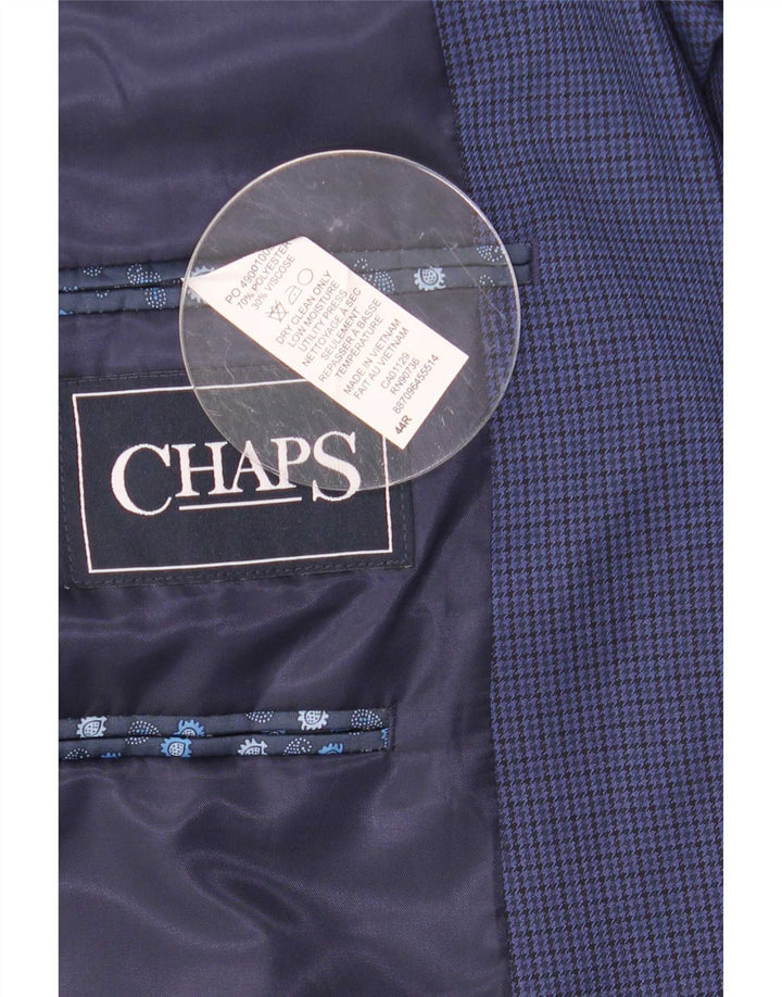 Мужской пиджак на двух пуговицах Chaps UK 44 2XL Темно-синий полиэстер с узором «гусиные лапки»