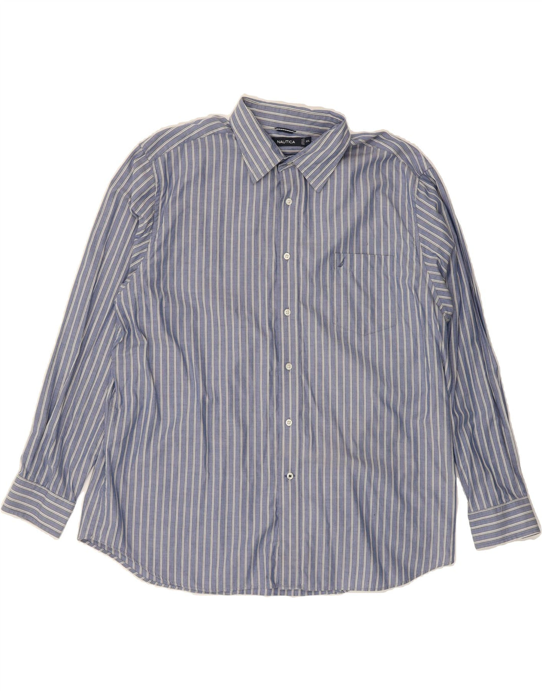 NAUTICA Mens Shirt 2XL Blue Striped Cotton Vintage Nautica and Second-Hand Nautica from Messina Hembry 