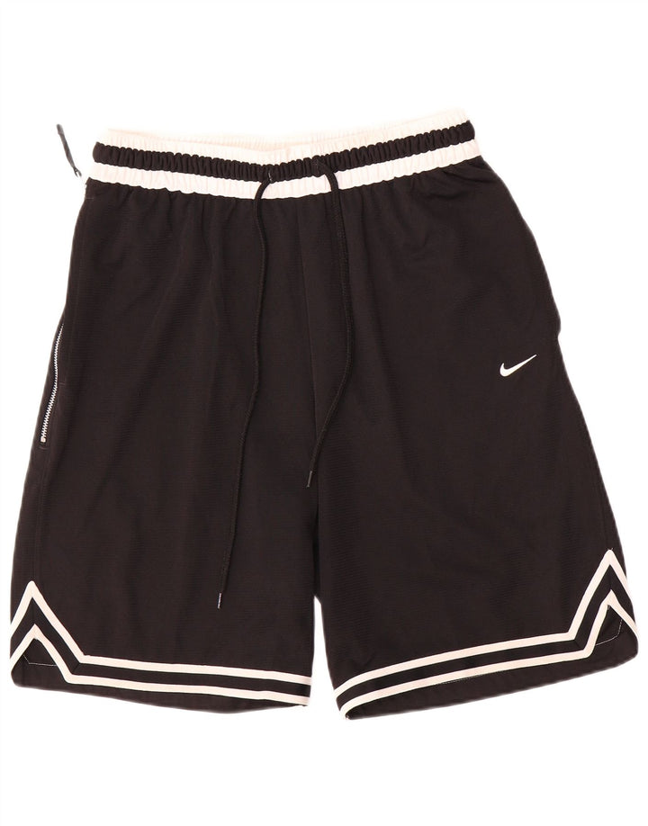 Мужские спортивные шорты Nike Dri Fit среднего размера, полиэстер с цветными блоками, средний черный