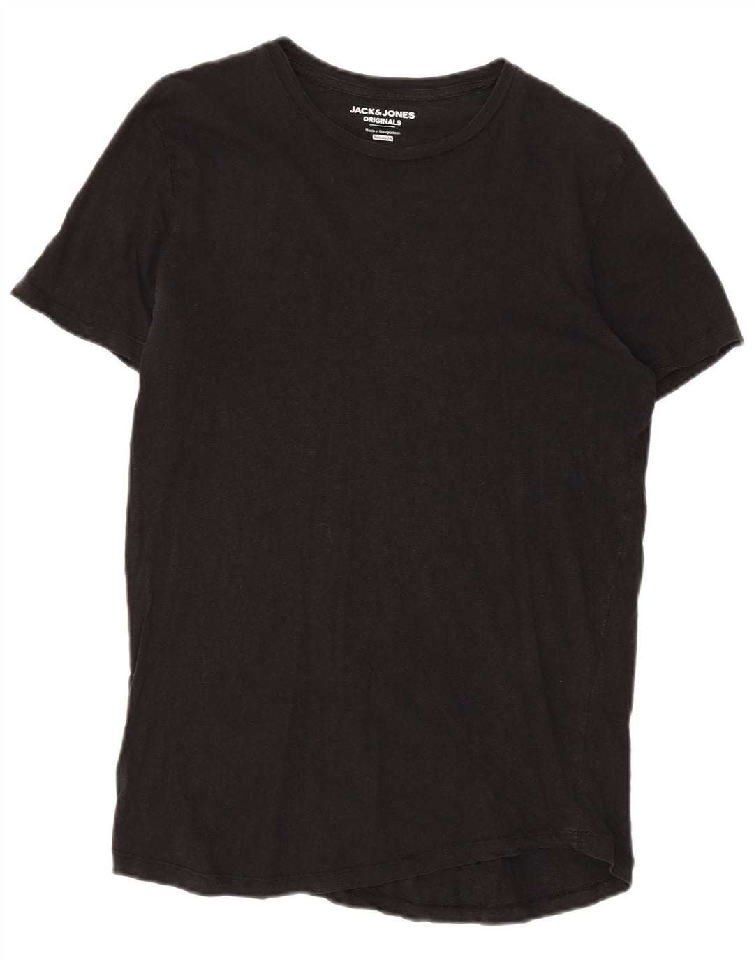 Мужская футболка стандартного кроя Jack & Jones из хлопка среднего размера, черная