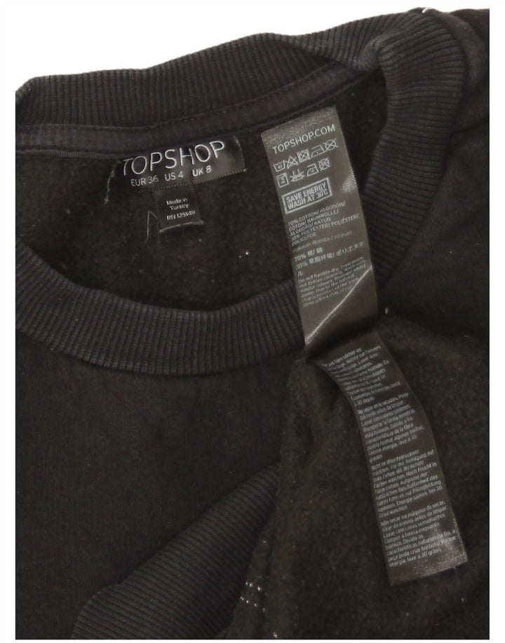 Женский джемпер оверсайз Topshop UK 8, маленький черный хлопок