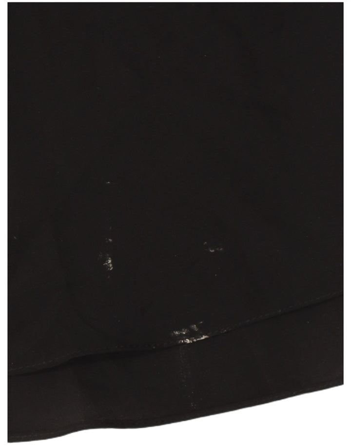 ZARA Womens Ruffle Front A-Line Dress UK 18 XL Black Polyester